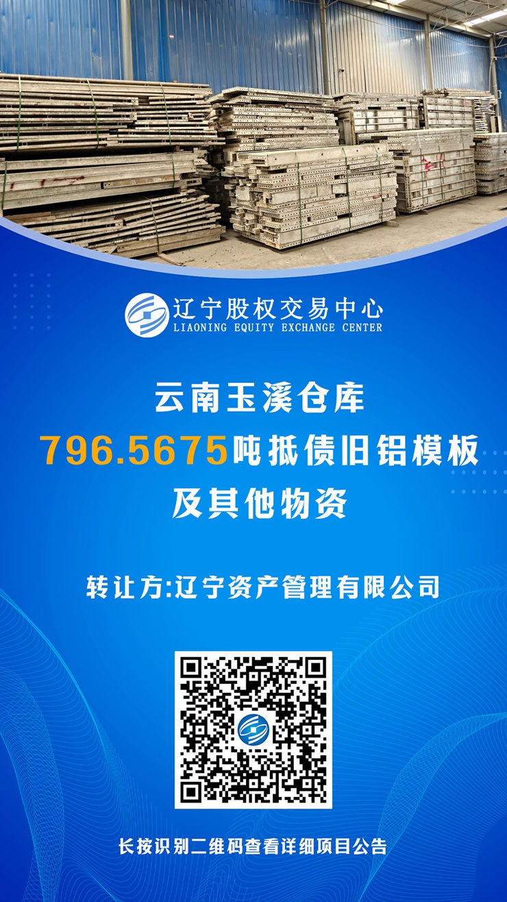 遼寧資產(chǎn)管理有限公司鋁模板掛拍公告（云南玉溪、安徽六安、湖南永州）（已成交）